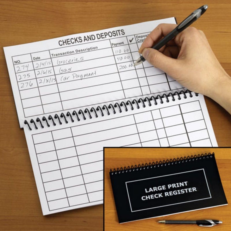 Bandwagon Jumbo Print Check Register Book - Large Print, Easy-to-Read, Spiral Bound, 56 Pages for Personal Accounting, Easy Transaction Reference, 10"L x 5Â¼"W - Image 5
